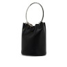 leather ring bucket bag with lar design