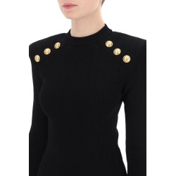 crew-neck sweater with buttons