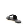 leather slides with cut-out logo