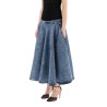 denim skirt with ruffle hem