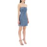 denim mini dress with rhin