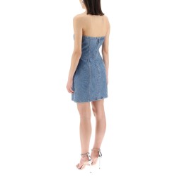 denim mini dress with rhin