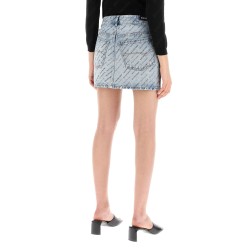 "logo print mini skirt