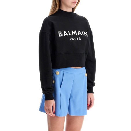 "cropped sweatshirt with buttons