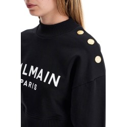 "cropped sweatshirt with buttons