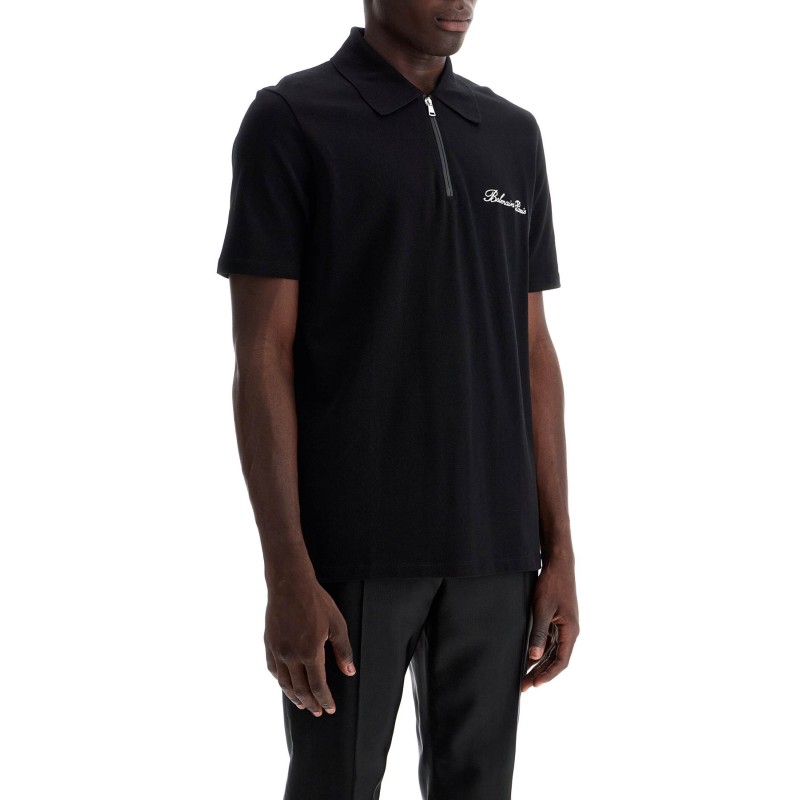 polo shirt with embroidered logo letter