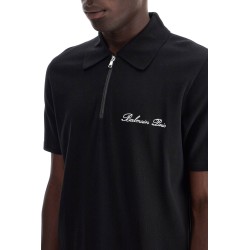 polo shirt with embroidered logo letter