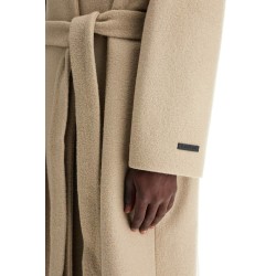 wool coat with high collar and boiled wool