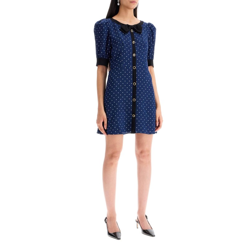 'silk polka dot mini dress