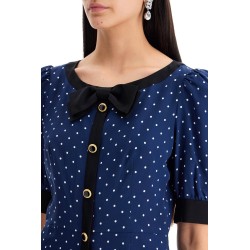 'silk polka dot mini dress