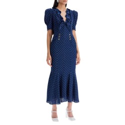 polka dot silk midi dress