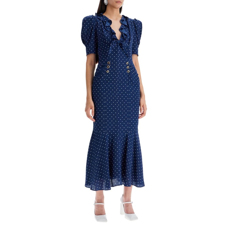 polka dot silk midi dress