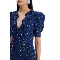 polka dot silk midi dress