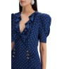 polka dot silk midi dress