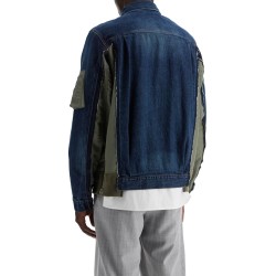 denim and nylon jacket for men