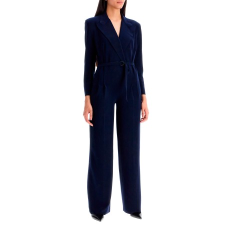 double-breasted straight leg jumpsuit