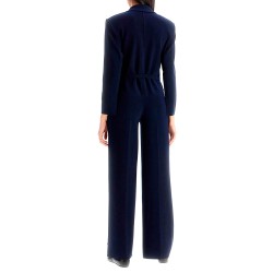 double-breasted straight leg jumpsuit