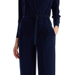 double-breasted straight leg jumpsuit