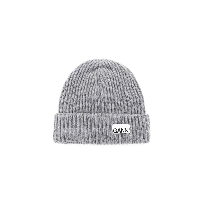 beanie hat with logo patch