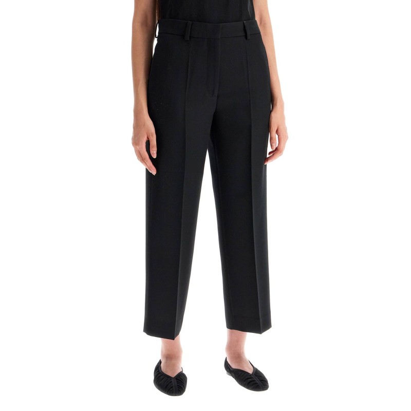 cropped wool blend trousers