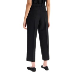 cropped wool blend trousers