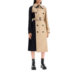 "color block gabardine trench