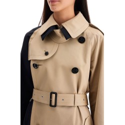 "color block gabardine trench