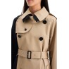 "color block gabardine trench