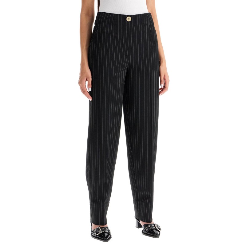 striped tapered trousers