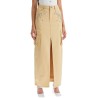 maxi denim cargo skirt in