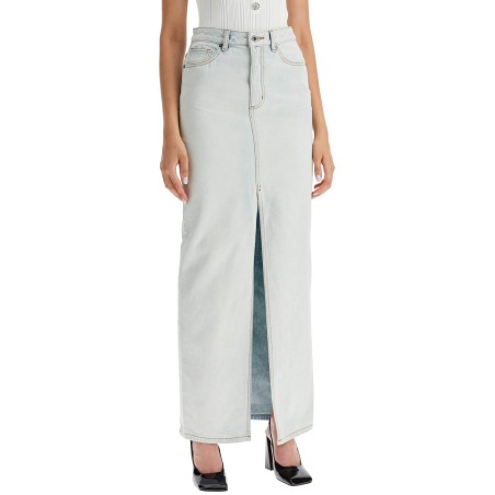 maxi denim skirt in seven