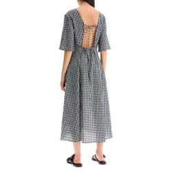 midi seersucker check dress