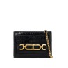 "embossed crocodile leather mini clutch