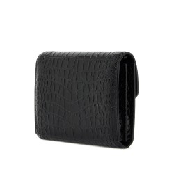 "embossed crocodile leather mini clutch