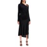 "4g draped dress in jersey and lace