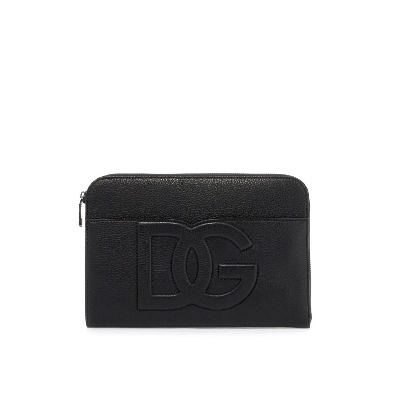 "embossed leather media pouch