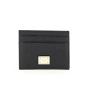 leather card holder with logo plaque