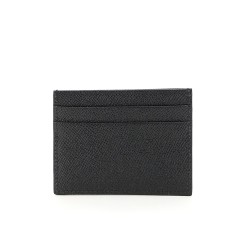 leather card holder with logo plaque