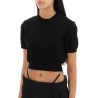 logo embossed crop top