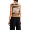 "soft striped knit vest with a comfortable