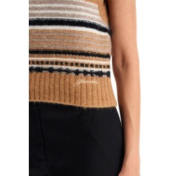 "soft striped knit vest with a comfortable