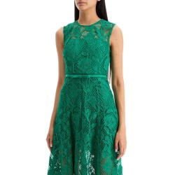 sleeveless midi lace dress