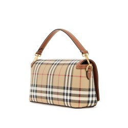 'shoulder bag with check pattern notes