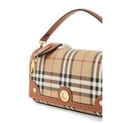 'shoulder bag with check pattern notes