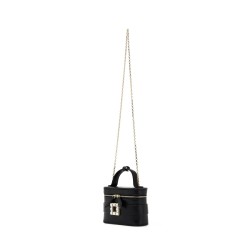 vanity micro bag with crystal buckle