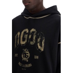 oversized hoodie with hood and logo print