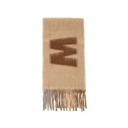 wool and mohair scarf with maxi logo