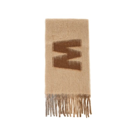 wool and mohair scarf with maxi logo