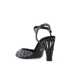 cage and crystal high heel sandals.