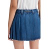 lightweight denim pleated mini skirt